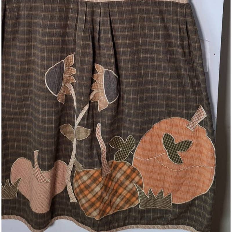 Vintage Homemade Pumpkin Patchwork Flannel Midi Dress Women's Size 2X/3X - themallvintage The Mall Vintage