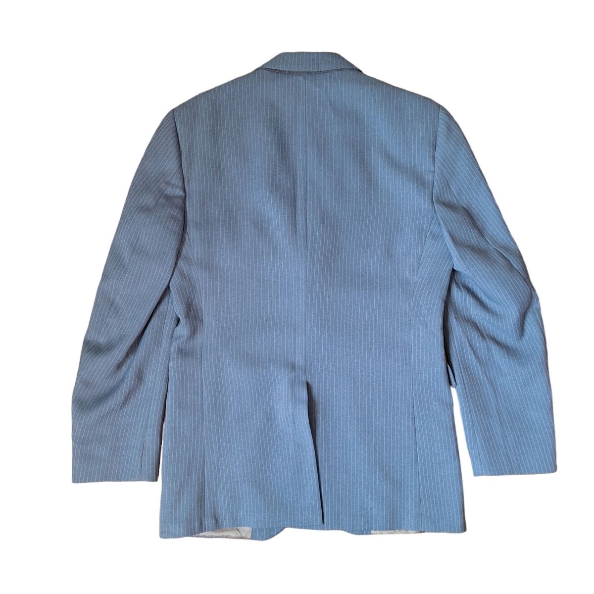 Vintage JC Penny Gray Prinstripe Blazer Men Size 38R AS IS - themallvintage The Mall Vintage Blazers Jackets Menswear