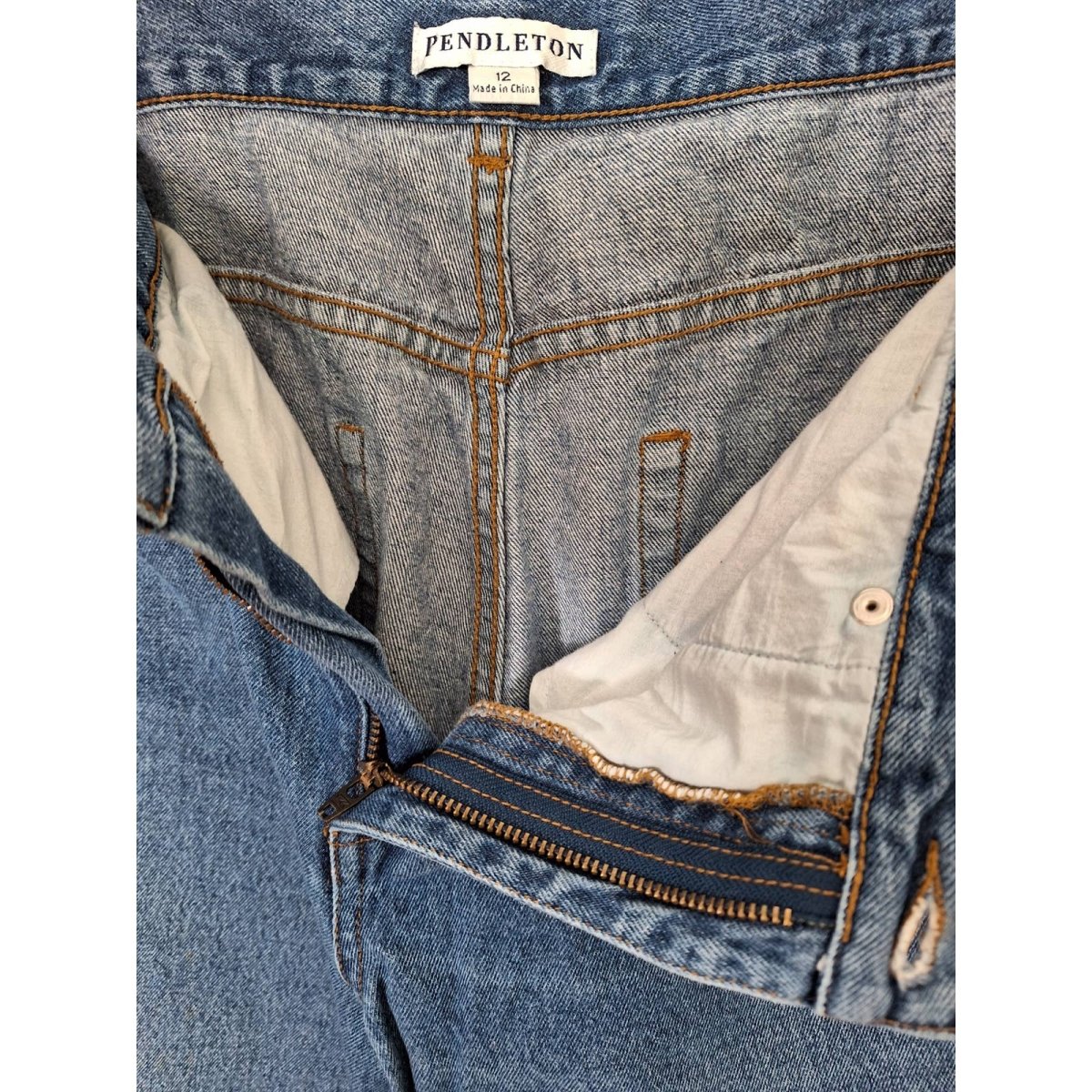 Vintage Pendleton All Cotton Jeans Size 12 Waist 34 - themallvintage The Mall Vintage