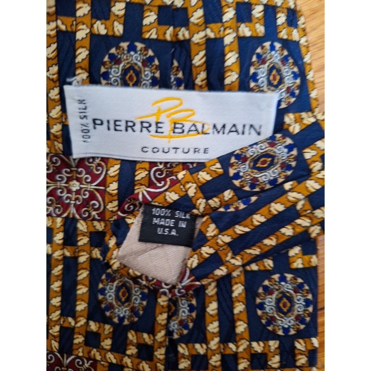 Vintage Pierre Balmain Couture Silk Tie - One Size - themallvintage The Mall Vintage