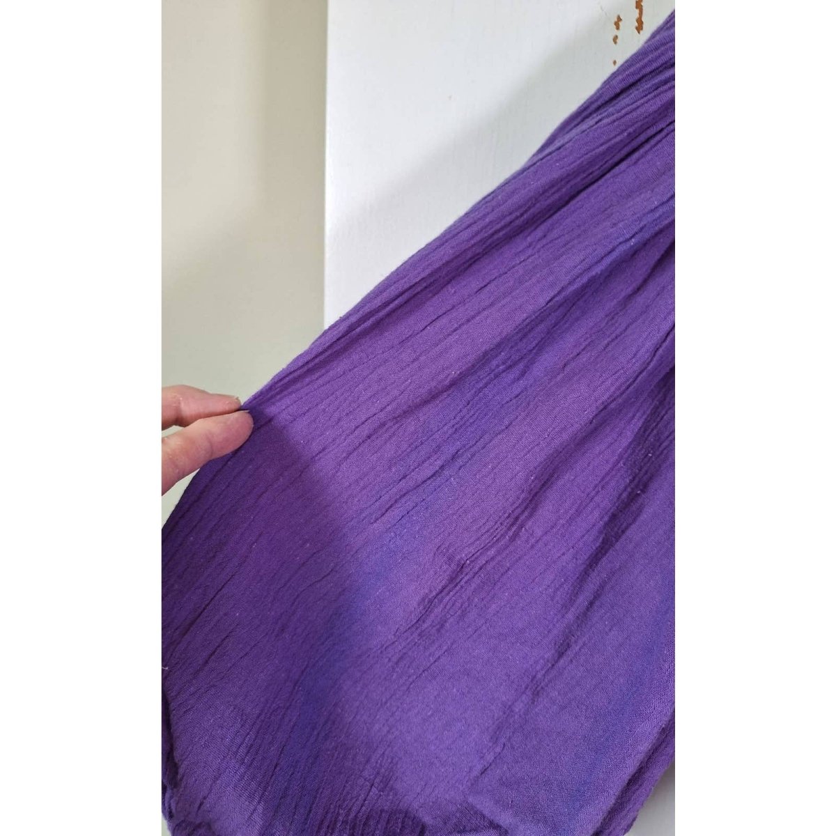 Vintage Purple Cotton Gauze Boho Skirt Cropped Blouse Set Women's Size L/1X 16/18 - themallvintage The Mall Vintage 1970s Boho Matching Set