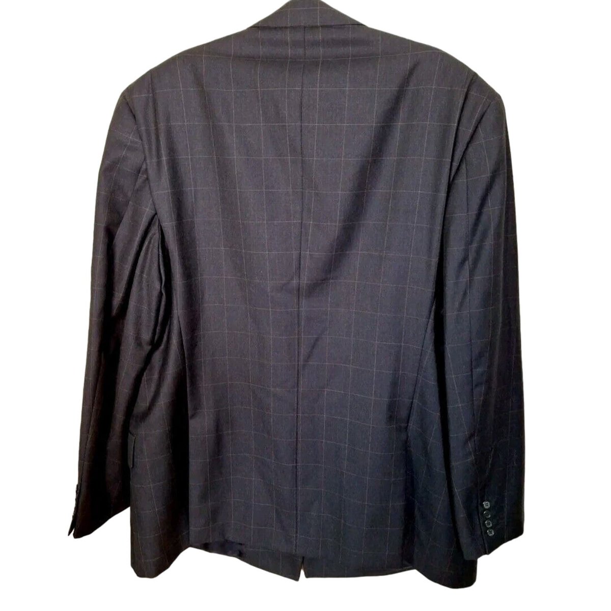 Vintage Valentino Windowpane Double Breasted Blazer Jacket Men Size 48L Women 2X - themallvintage The Mall Vintage 1990s Business Casual Corpcore