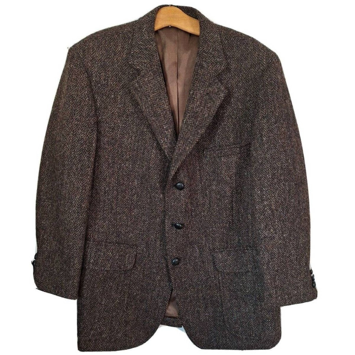 Vintage Wool Herringbone Sport Jacket 40-41 Short - themallvintage The Mall Vintage