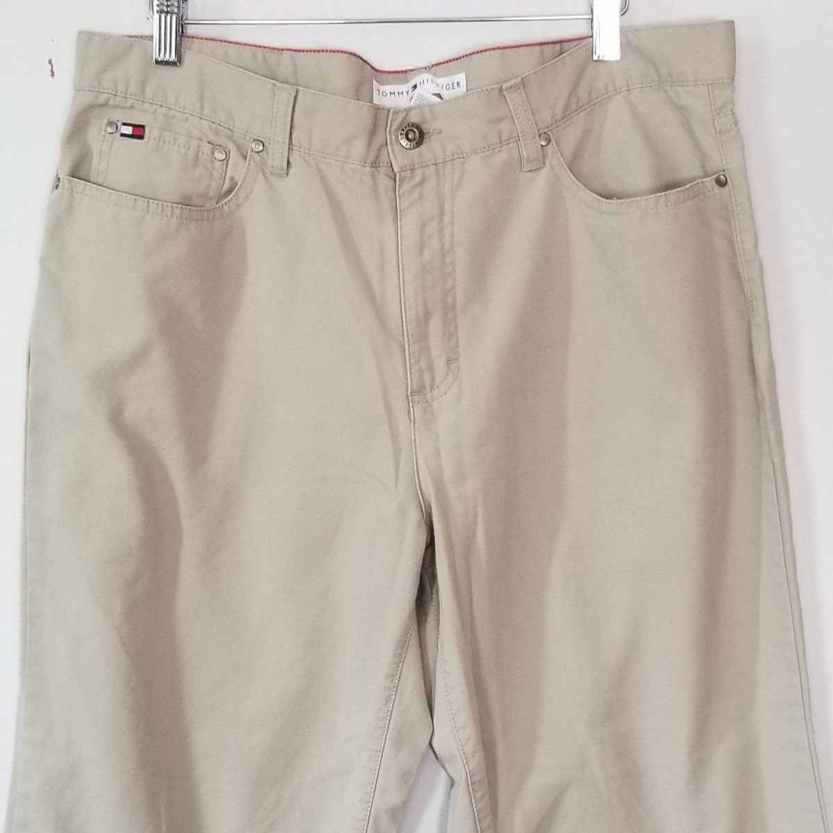 Y2K Cropped Tommy Khaki Pants Women 14 Waist 36 - themallvintage The Mall Vintage