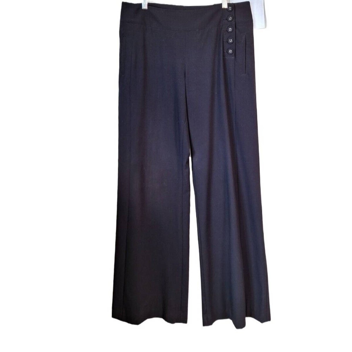 Y2K/Modern Black Wide Leg Low Rise Sailor Pants Size 10 - themallvintage The Mall Vintage