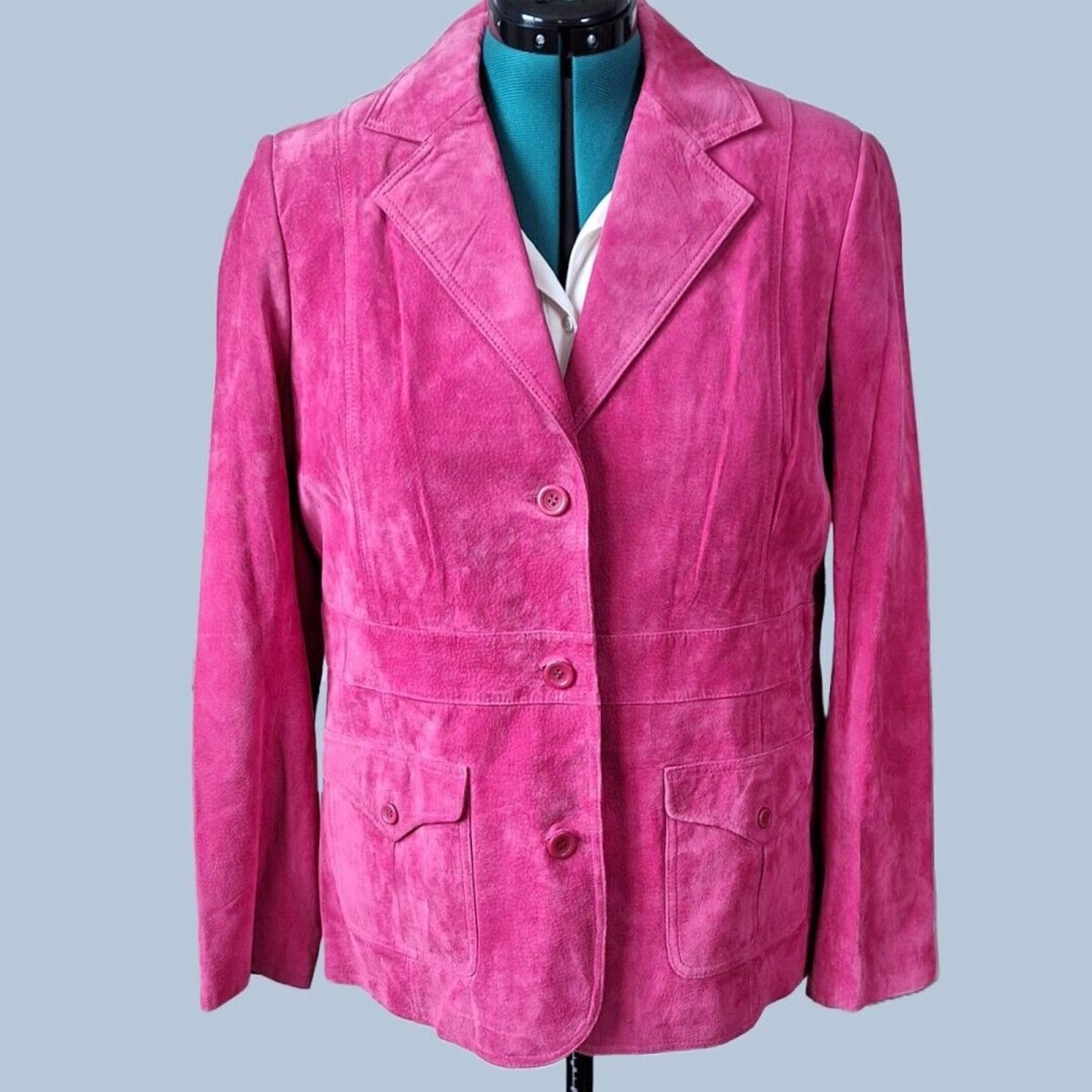 Y2K/Modern Bubblegum Pink Suede Leather Jacket Size XL- AS IS - themallvintage The Mall Vintage
